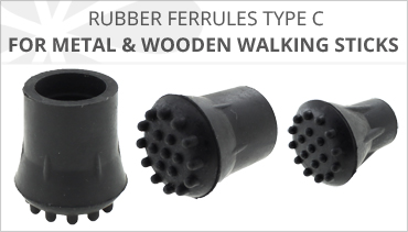 C TYPE RUBBER FERRULES FOR WALKING STICKS